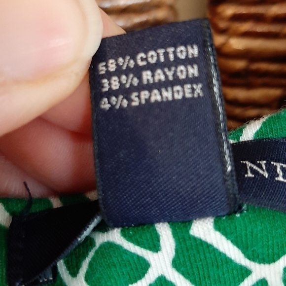 Lands' End Geometric Print Surplice Tank Sun Dress Size XS Green Knee Length - Picture 4 of 6